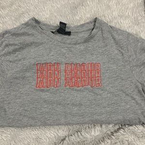 Forever 21, tight fit t-shirt, grey, size small or 4.